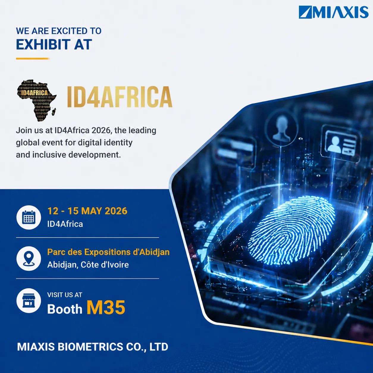 MIAXIS BIOMETRICS to Exhibit at ID4Africa 2026