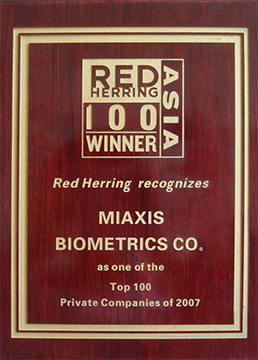 Miaxis Biometrics Named as 'Red Herring 100 Asia' Award Winner for 2007